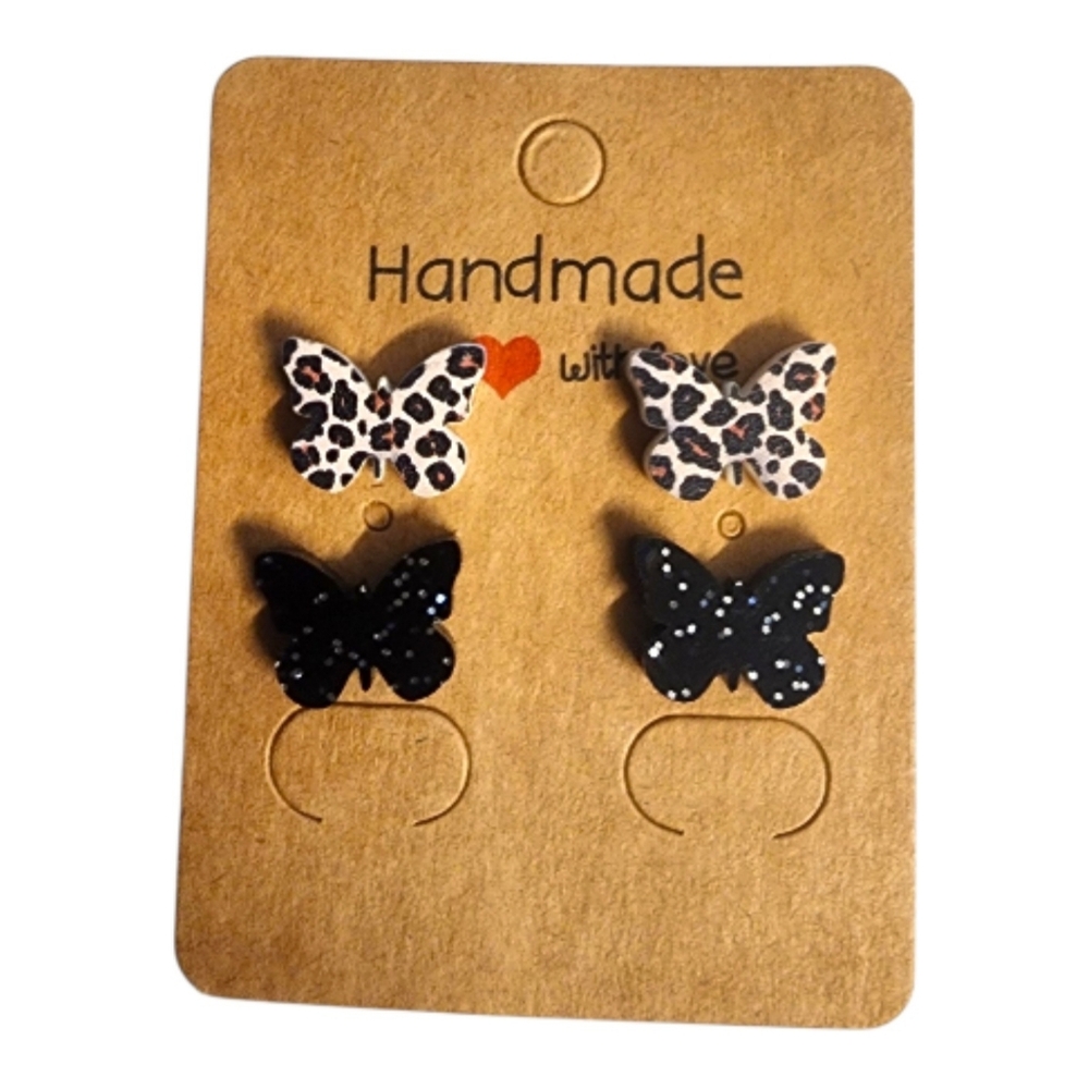 Wildnight Flutter Acrylic Stud Earrings - 2 Pair